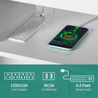 Meuble TV Farmhouse pouvant accueillir jusqu'à 65 téléviseurs avec portes et étagères ouvertes Console multimédia Prise de courant