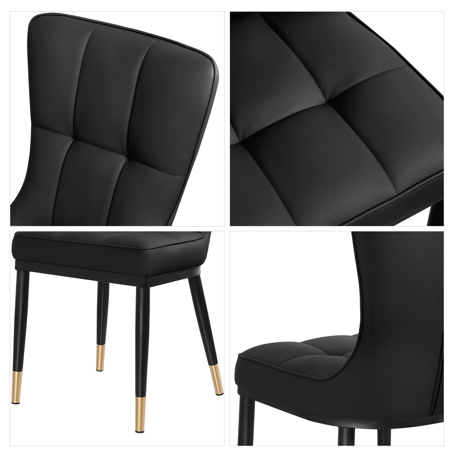 Lot de 2/4 chaises de salle à manger rembourrées en similicuir