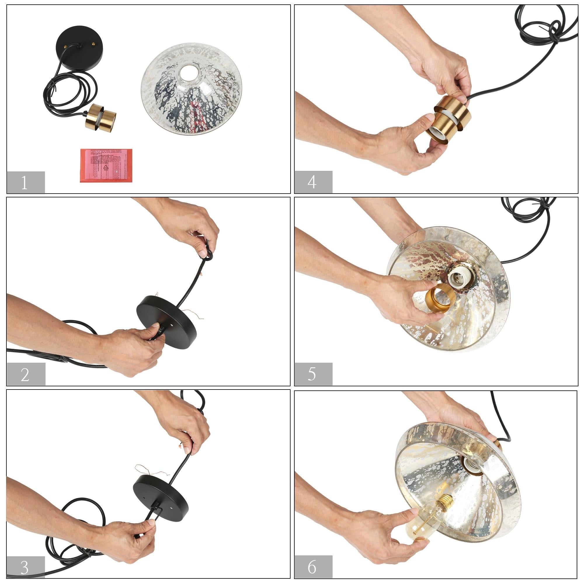 Suspension Flyn Modern à 1 ampoule en verre mercure pour îlot de cuisine