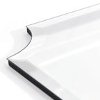 Miroir mural biseauté festonné rectangulaire sans cadre, pour salle de bain, coiffeuse, chambre à coucher, 1 bord biseauté - Transparent