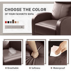 Canapé inclinable en cuir PU Furniwell avec siège et dossier rembourrés.