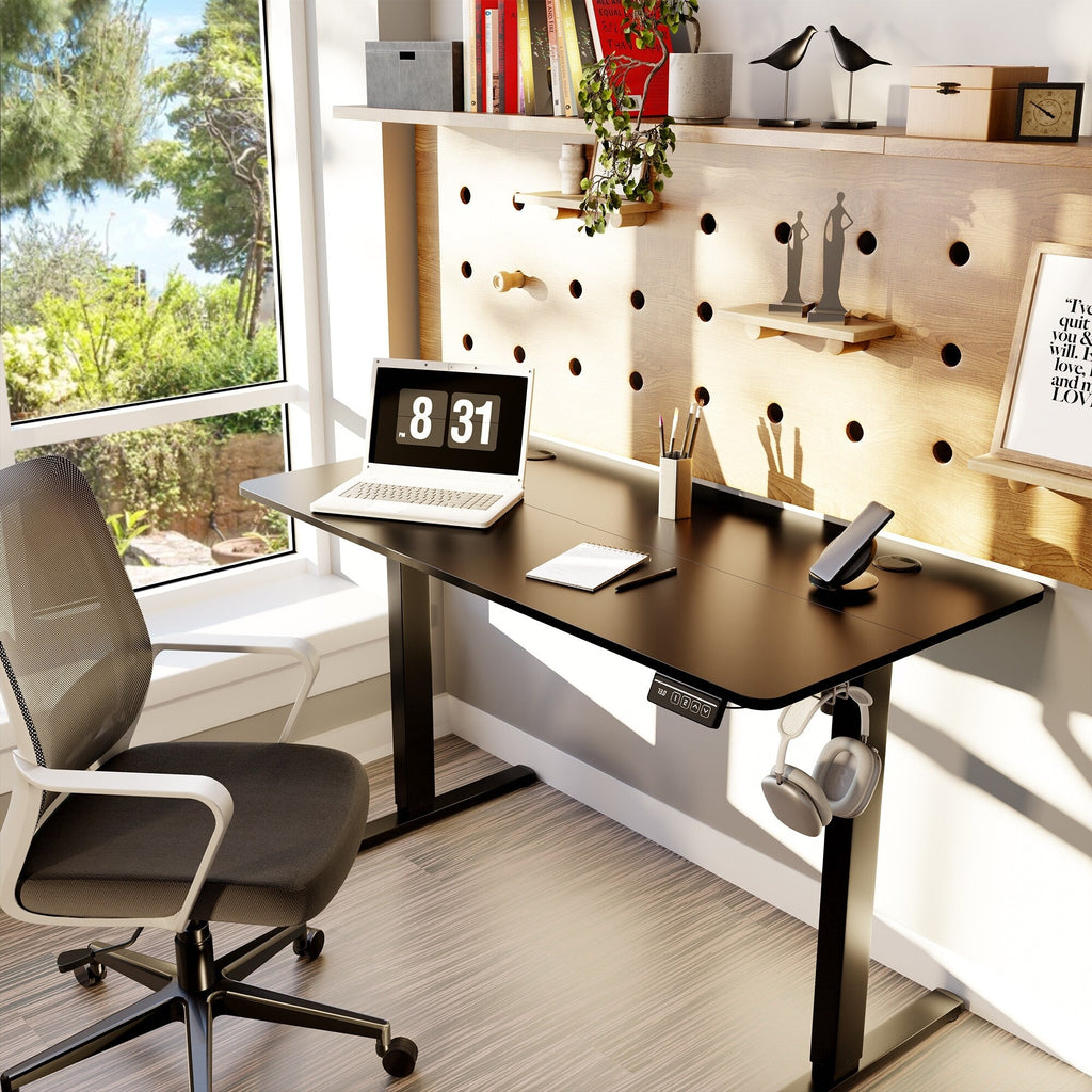Bureau debout électrique réglable en hauteur Futzca, bureau assis-debout pour ordinateur avec panneau d'épissure