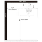 Ventilateur de plafond Garlow noir mat à 5 pales avec lustre en cristal et coupelles en forme de fleurs (télécommande incluse) - 52 pouces de diamètre