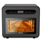 Four à pain combiné Geek Chef 26 QT avec friteuse à air et vapeur, 50 préréglages de cuisson, acier inoxydable noir