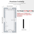 Miroir mural glamour avec accents de cristal et diamants