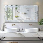 Miroir mural glamour avec accents de cristal et diamants