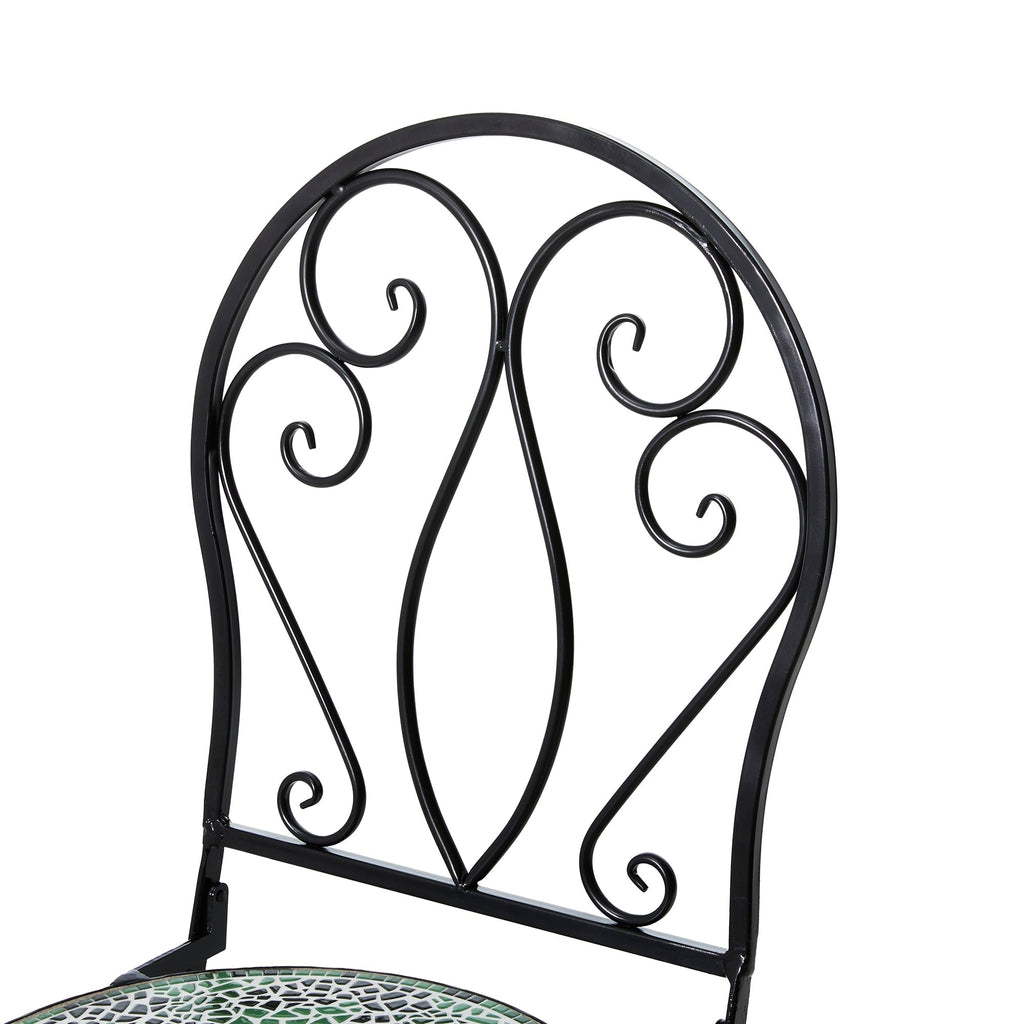 Ensemble de bistrot pliant d'extérieur en métal Glitzhome 3 pièces avec table et chaises