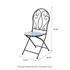 Ensemble de bistrot pliant d'extérieur en métal Glitzhome 3 pièces avec table et chaises