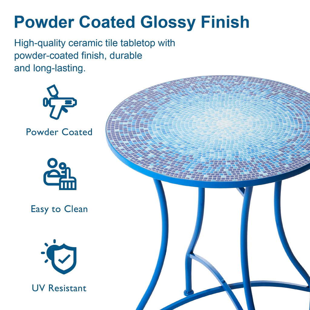 Ensemble de bistrot pliant d'extérieur en métal Glitzhome 3 pièces avec table et chaises