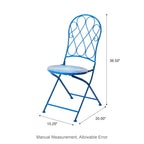 Ensemble de bistrot pliant d'extérieur en métal Glitzhome 3 pièces avec table et chaises