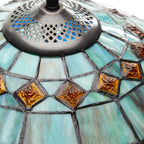 Lampe Tiffany en vitrail Gracewood Hollow Asdreni de 20 pouces - 14 L x 14 l x 20,25 H