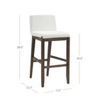 Tabouret de bar moderne Gracie, chaise rembourrée en boucle et pieds en bois brossé