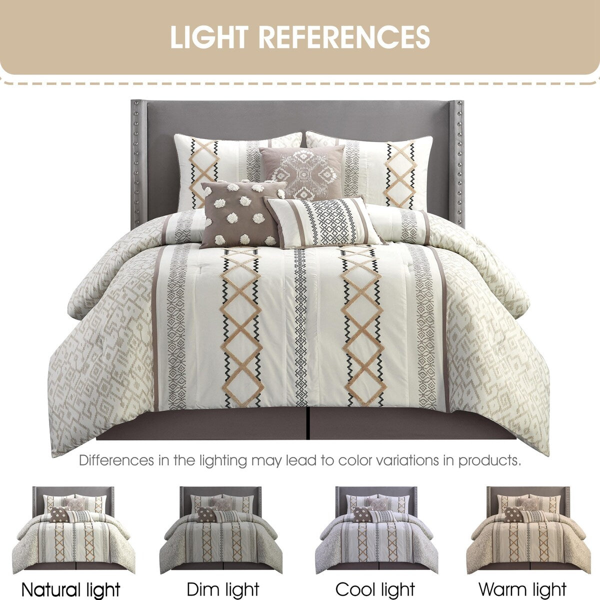 Ensemble de couette brodée bohème Nanshing Trina 15 pièces