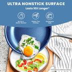 Batterie de cuisine antiadhésive Granitestone Blue 20 pièces