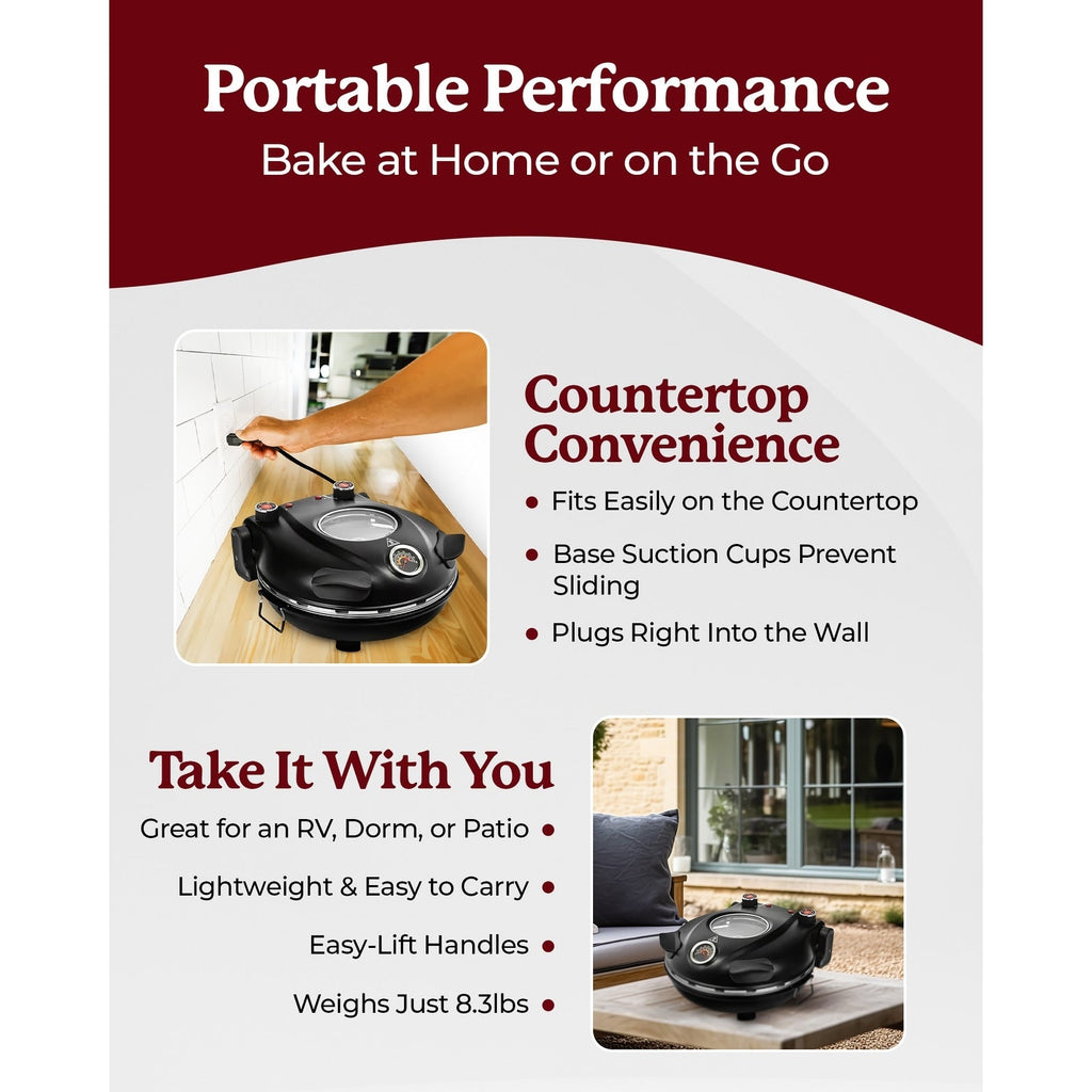 Four à pizza électrique d'intérieur/extérieur Granitestone Piezano avec pierre céramique