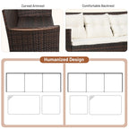 Ensemble de 3 meubles de jardin en rotin sectionnels Gymax avec canapé-lit - Voir les détails