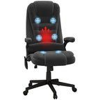 Fauteuil de bureau HOMCOM à massage vibrant 6 points avec chaleur, fauteuil de bureau exécutif à dossier haut en velours avec dossier inclinable