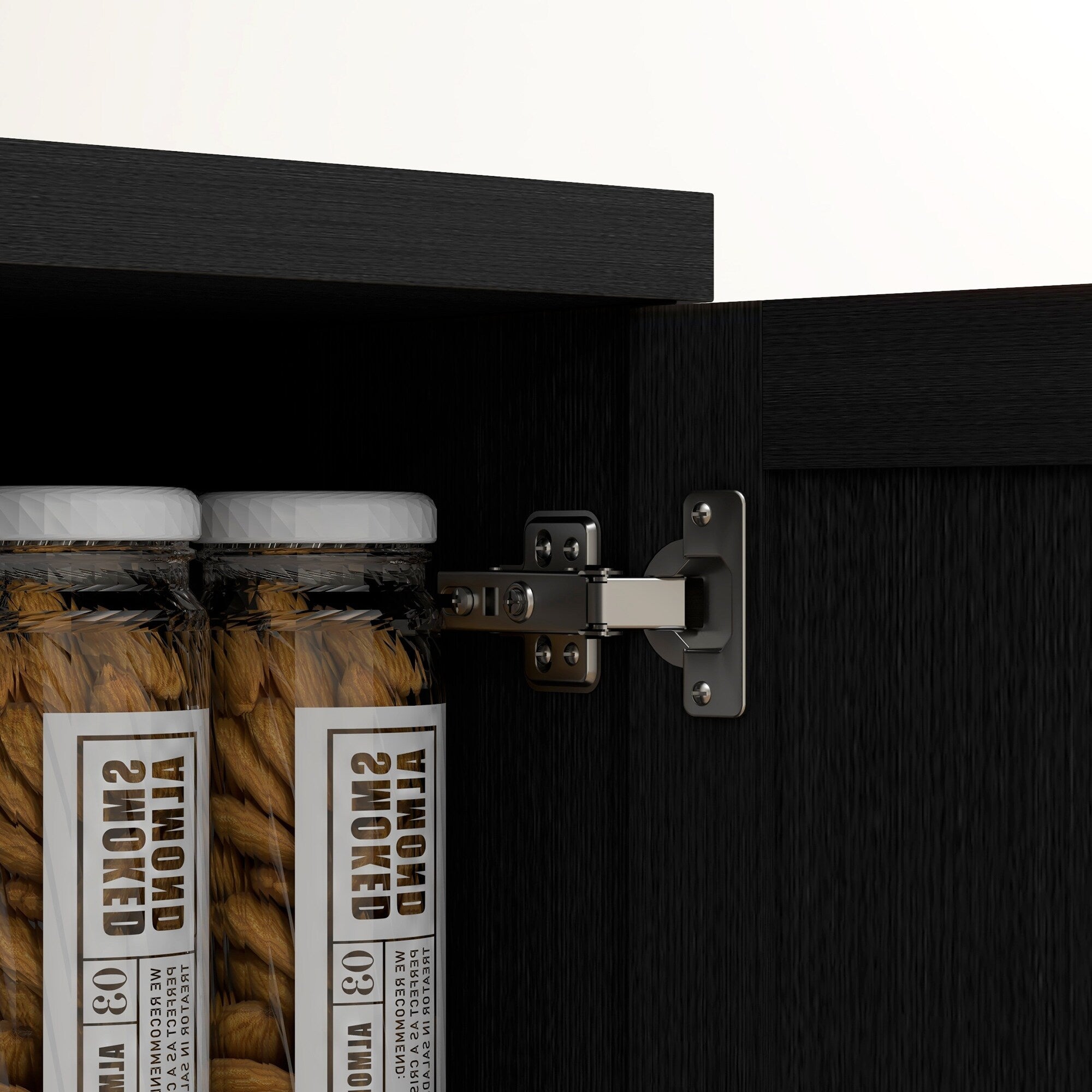 HOMCOM 63 Garde-manger de cuisine 2 portes, meuble de rangement indépendant avec étagères à 5 niveaux et 2 étagères réglables pour salle à manger