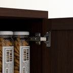 HOMCOM 63 Garde-manger de cuisine 2 portes, meuble de rangement indépendant avec étagères à 5 niveaux et 2 étagères réglables pour salle à manger