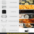 Grand four à friteuse à air HOMCOM de taille familiale, four de comptoir idéal pour la cuisine - 12,5 x 13,25 x 14,5