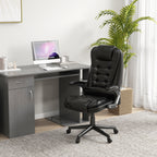 Fauteuil de bureau massant et vibrant HOMCOM à dossier haut avec 6 points de vibration, beige