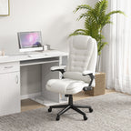 Fauteuil de bureau massant et vibrant HOMCOM à dossier haut avec 6 points de vibration, beige
