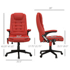 Fauteuil de bureau massant et vibrant HOMCOM à dossier haut avec 6 points de vibration, beige