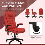 Fauteuil de bureau massant et vibrant HOMCOM à dossier haut avec 6 points de vibration, beige