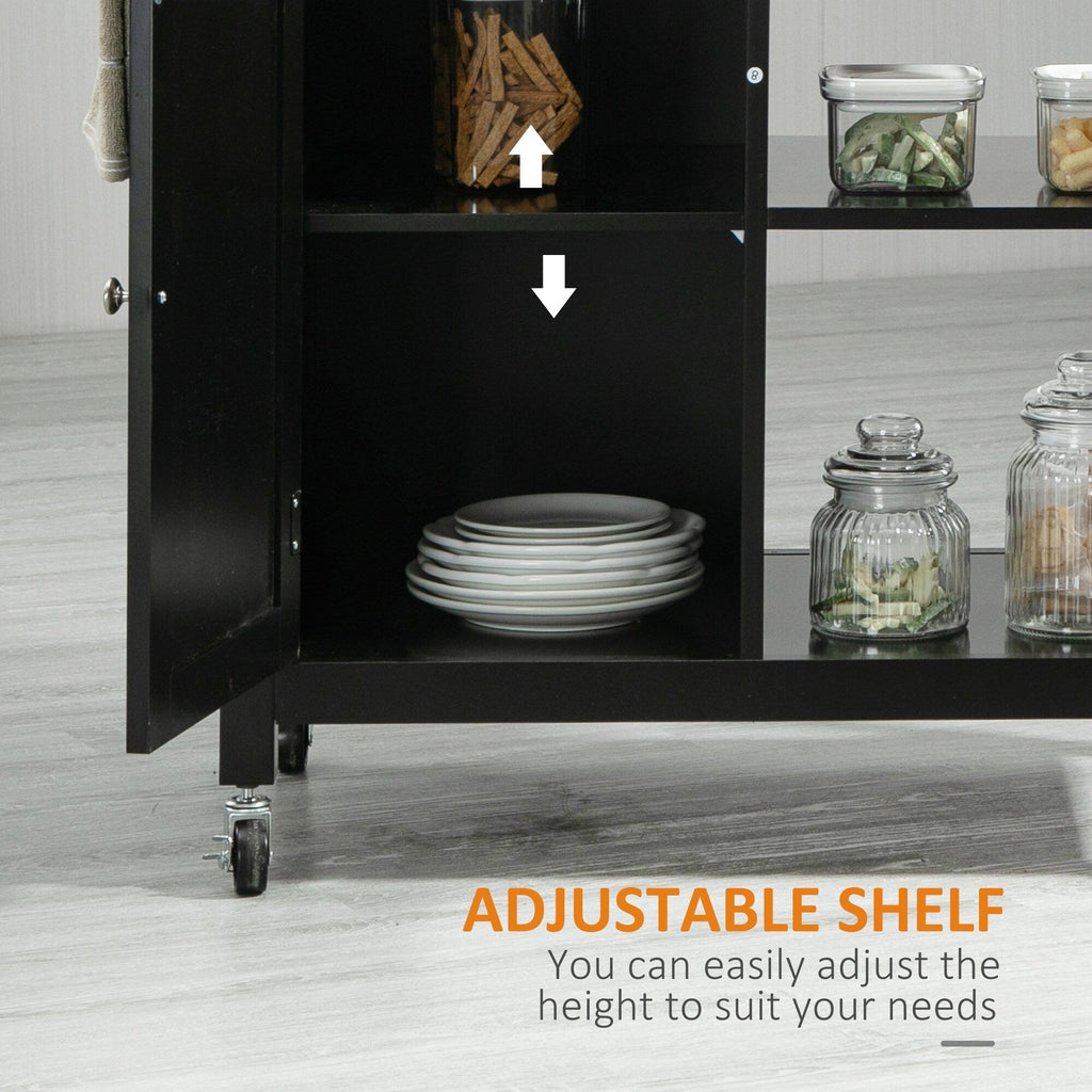 Desserte de cuisine HOMCOM, plateau en bois, sur roulettes, avec étagère ouverte et tiroir de rangement, pour salle à manger et cuisine