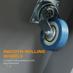 Îlot de cuisine roulant HOMCOM avec rangement, chariot de cuisine portable avec plateau en acier inoxydable, gris - N/A