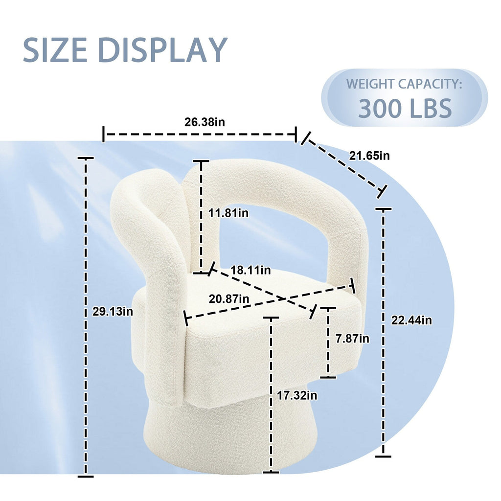 Fauteuils d'appoint pivotants à 360 degrés rembourrés Boucle de HOMEFUN