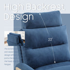 Fauteuil d'appoint HOMYKA avec dossier réglable et pouf de rangement