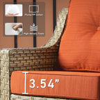 Ensemble de 2 chaises de patio d'extérieur en rotin et osier à dossier haut HOOOWOOO