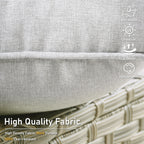 Ensemble de 2 chaises de patio d'extérieur en rotin et osier à dossier haut HOOOWOOO