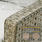 Ensemble de 2 chaises de patio d'extérieur en rotin et osier à dossier haut HOOOWOOO