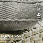 Ensemble de 2 chaises de patio d'extérieur en rotin et osier à dossier haut HOOOWOOO