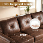 Canapé 3 places rembourré HOOOWOOO style milieu de siècle avec pieds en bois pour salon