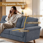 Canapé 3 places rembourré HOOOWOOO style milieu de siècle avec pieds en bois pour salon