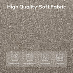 Banc d'entrée rembourré en tissu, banc de chambre pour bout de lit beige, bois massif 44 pouces