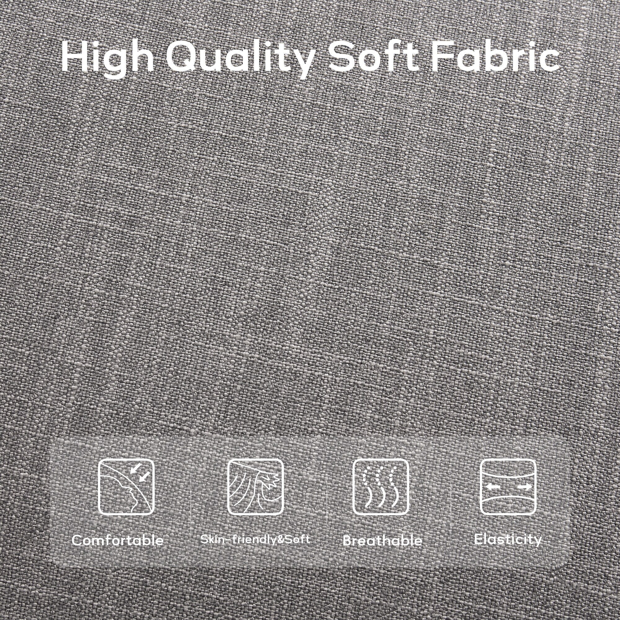 Banc d'entrée rembourré en tissu, banc de chambre pour bout de lit beige, bois massif 44 pouces