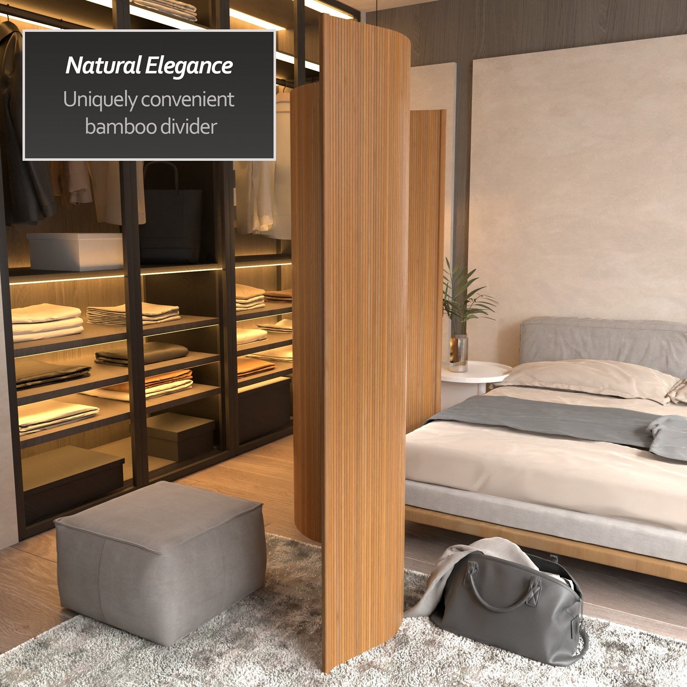 Paravent en bambou fait main de 6 pieds (Chine)