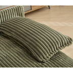 Canapé-lit Harmonia 109 W surdimensionné en velours côtelé, siège profond, double méridienne avec 4 oreillers