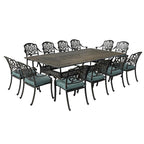 Ensemble de salle à manger Manasquan 13 pièces en aluminium bronze par Havenside Home