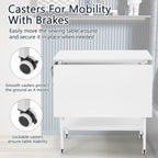 Table de bricolage réglable en hauteur avec étagères de rangement, table de découpe pliante mobile pour la maison, le bureau, la salle de couture et la salle d'artisanat