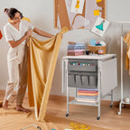 Table de bricolage réglable en hauteur avec étagères de rangement, table de découpe pliante mobile pour la maison, le bureau, la salle de couture et la salle d'artisanat