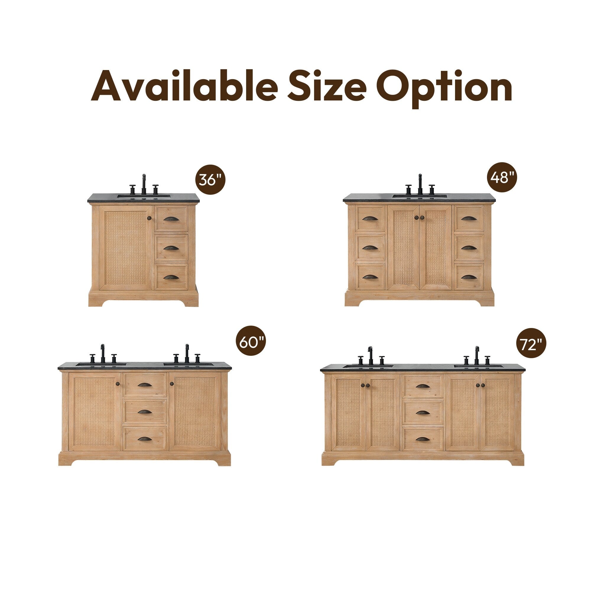 Meuble-lavabo Hervas avec plateau en marbre naturel sans miroir