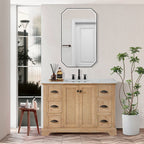 Meuble-lavabo Hervas avec plateau en marbre naturel sans miroir