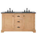 Meuble-lavabo Hervas avec plateau en marbre naturel sans miroir