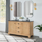 Meuble-lavabo Hervas avec plateau en marbre naturel sans miroir
