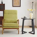 Chaise de loisirs à dossier haut en bois massif avec accoudoirs et dossier Chaise d'appoint